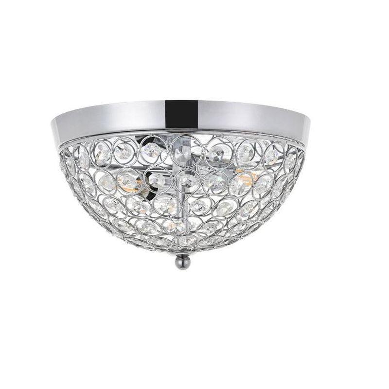 Elegant Lighting Taye 2 light Chrome Flush Mount