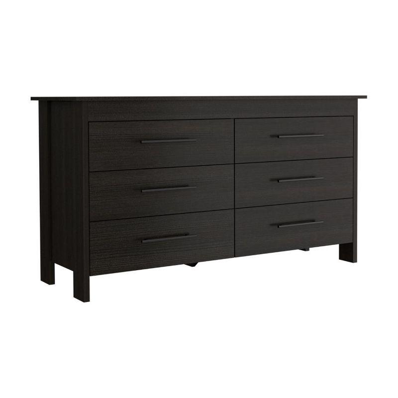 Depot E-Shop 6 Drawer Double Dresser, Four Legs, Superior Top