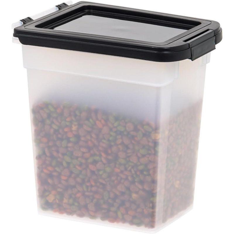 Clear Black Airtight Plastic Pet Food Storage Container