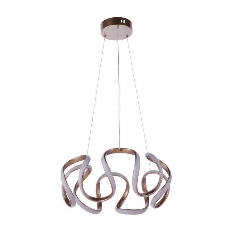 Champagne Brass LED Pendant Light with Curved Design