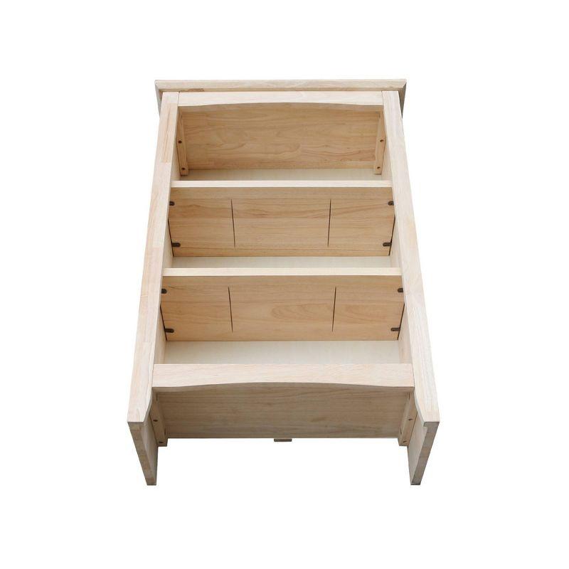 36"x24" Shaker Bookcase Unfinished - International Concepts: Rubberwood Material, 3 Fixed Shelves, Enclosed Back