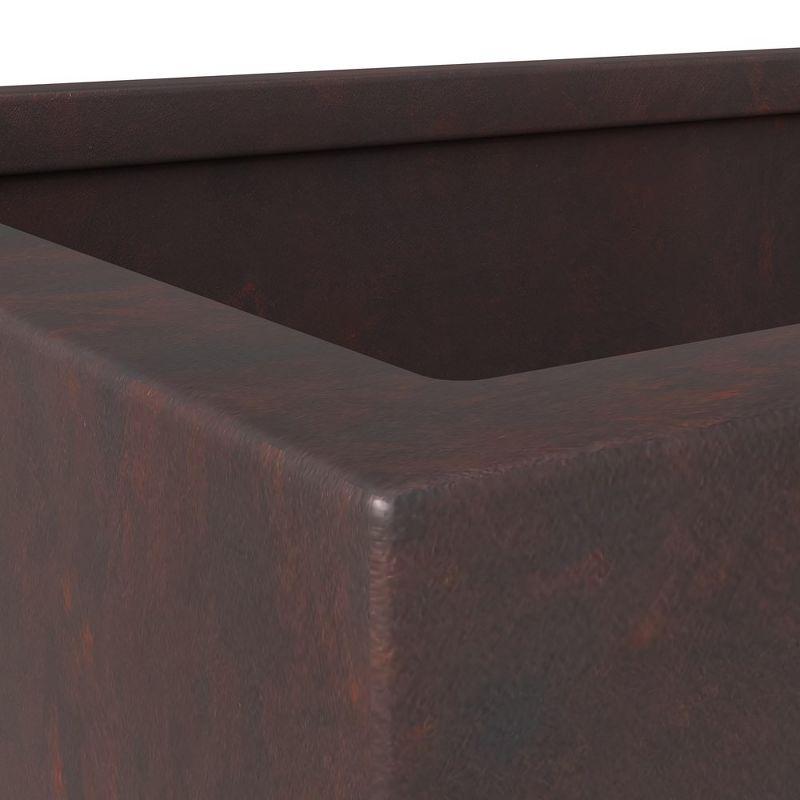 LeisureMod Rectangular Planter in Fiberstone with Drainage Holes for Indoor and Outdoor Home Bloom Collection