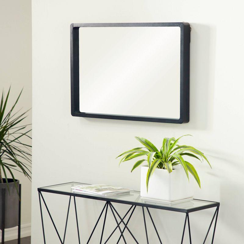 36" x 36" Contemporary Wood Rectangle Wall Mirror Black - Olivia & May: Medium-Sized, MDF Frame, No Assembly Required