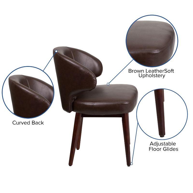 Flash Furniture Comfort Back Series Side Reception Chair with Walnut Legs