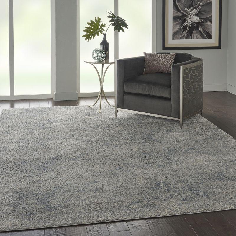 Nourison Rustic Textures Vintage Persian Indoor Area Rug Ivory Light Blue 7'10" x 10'6"