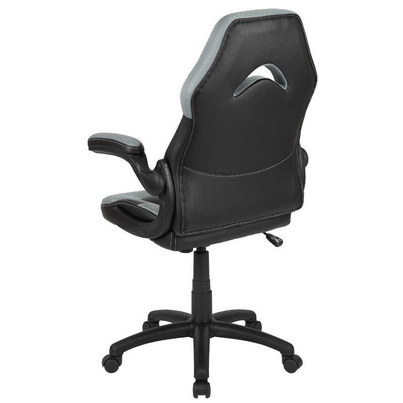 Flash Furniture X10 Gaming Chair Racing Office Ergonomic Computer PC Adjustable Swivel Chair with Flip-up Arms