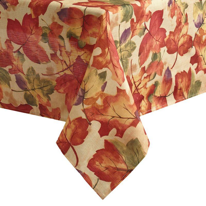 Elrene Harvest Festival Fall Printed Tablecloth - Red/Orange - Elrene Home Fashions