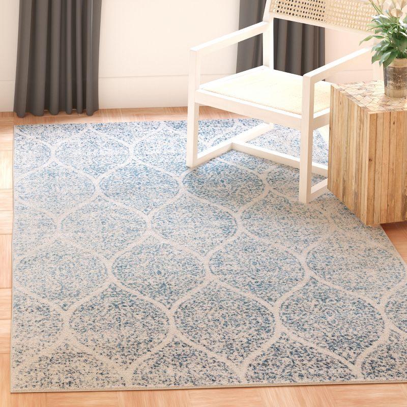 Madison MAD604 Power Loomed Indoor Area Rug - Cream/Turquoise - 5'3"x5'3" - Safavieh