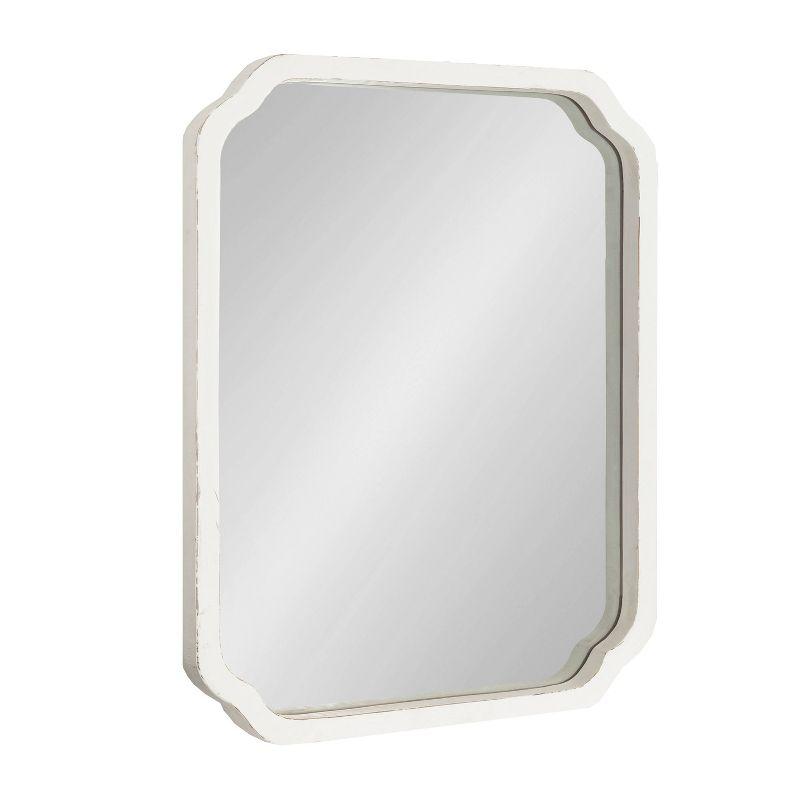 Kate & Laurel All Things Decor 18"x24" Marston Farmhouse Rectangle Wall Mirror White: No Assembly, Wood Frame, Wall Mount