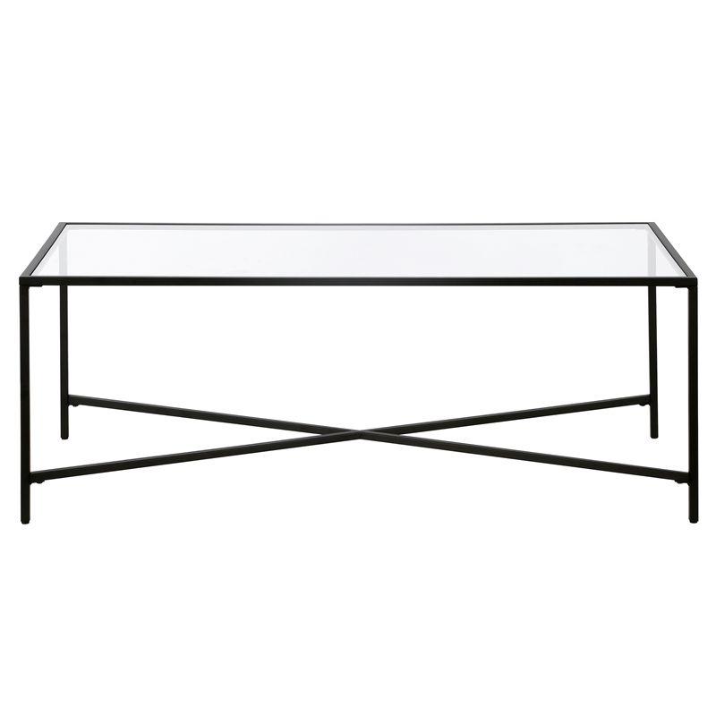 Black Bronze Coffee Table with Glass Top - Henn&Hart