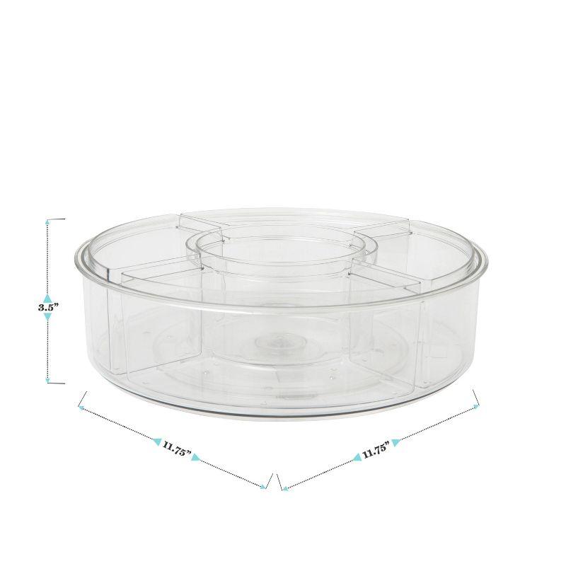 Thomas Martha Stewart Lazy Susan Plastic Desktop Turntable with 5 Removable Storage Bins