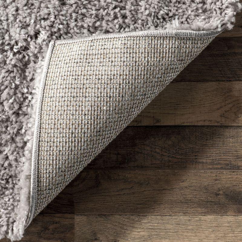 Silver 10' Contemporary Shag Runner Rug