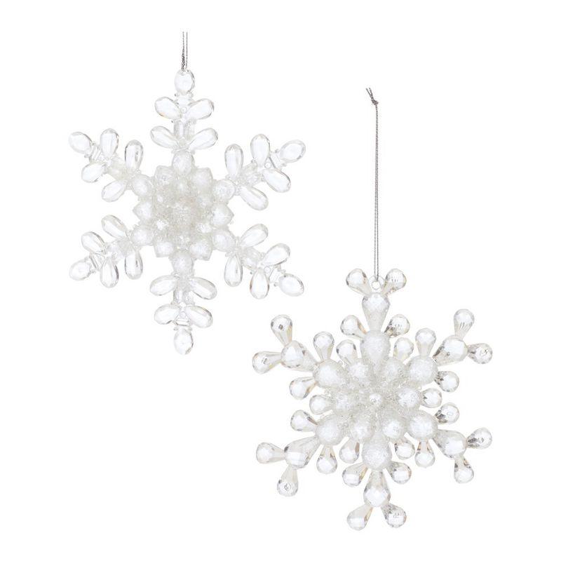 Clear Acrylic Snowflake Ornaments Set of 24