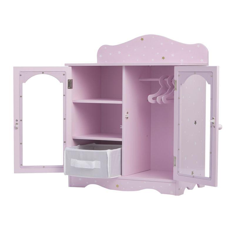 Olivia's Little World Olivia's Little World Twinkle Stars Princess Doll Closet with 3 Hangers