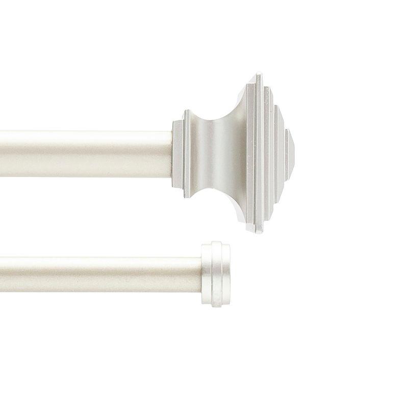 Kenney Square End Bay Window Double Curtain Rod, 78-144" Adjustable Length: 22-37" Sides, 28-72" Center, Steel