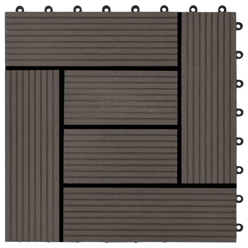 VidaXL 11 Pieces Decking Tiles WPC 11.8" x 11.8" 1 Sqm