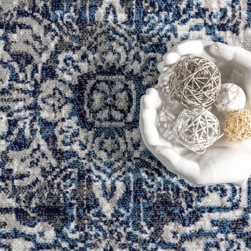 Nuloom Maryanne Geometric 9x12 Indoor Area Rug for Living Room Bedroom Dining Room Kitchen, Blue/Ivory
