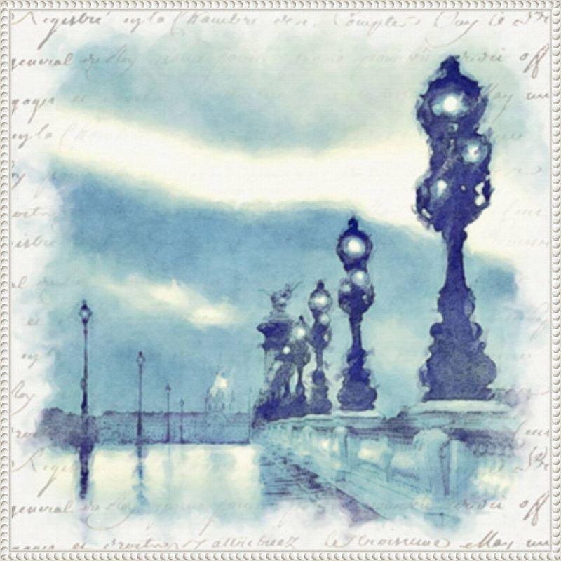 Amanti Art 30"x30" Paris in Blue II by Noah Bay Framed Canvas Wall Art Print