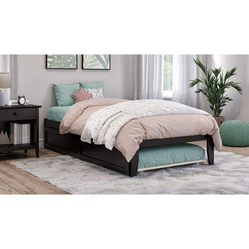 Queen Colorado Bed with Twin XL Trundle Espresso - AFI: Wood Frame, No Box Spring Needed, Spot Clean