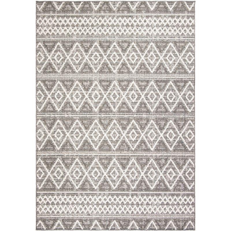 Subtle Motif Gray Synthetic 9' x 12' Easy-Care Area Rug