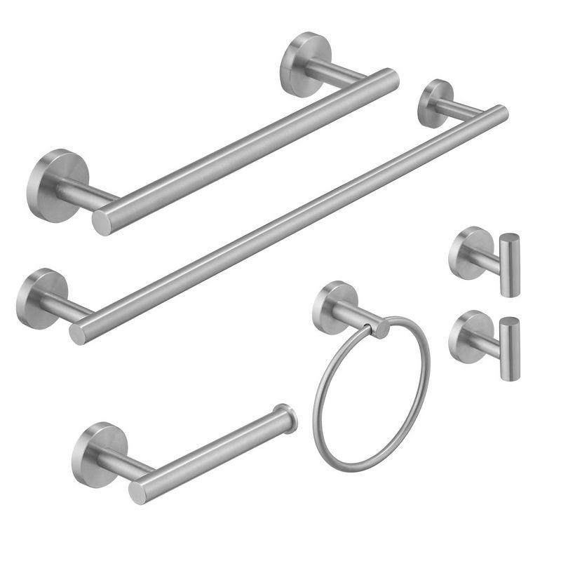 Brushed Nickel 6-Piece Stainless Steel Bathroom Hardware Set