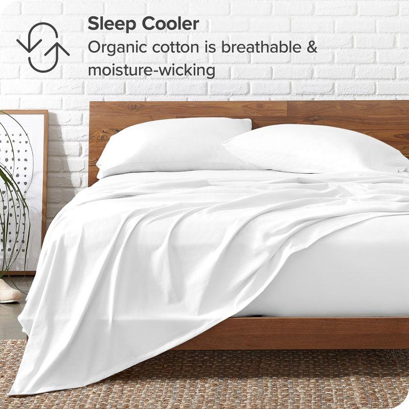 Bare Home Organic Cotton Jersey Sheet Set Twin XL White