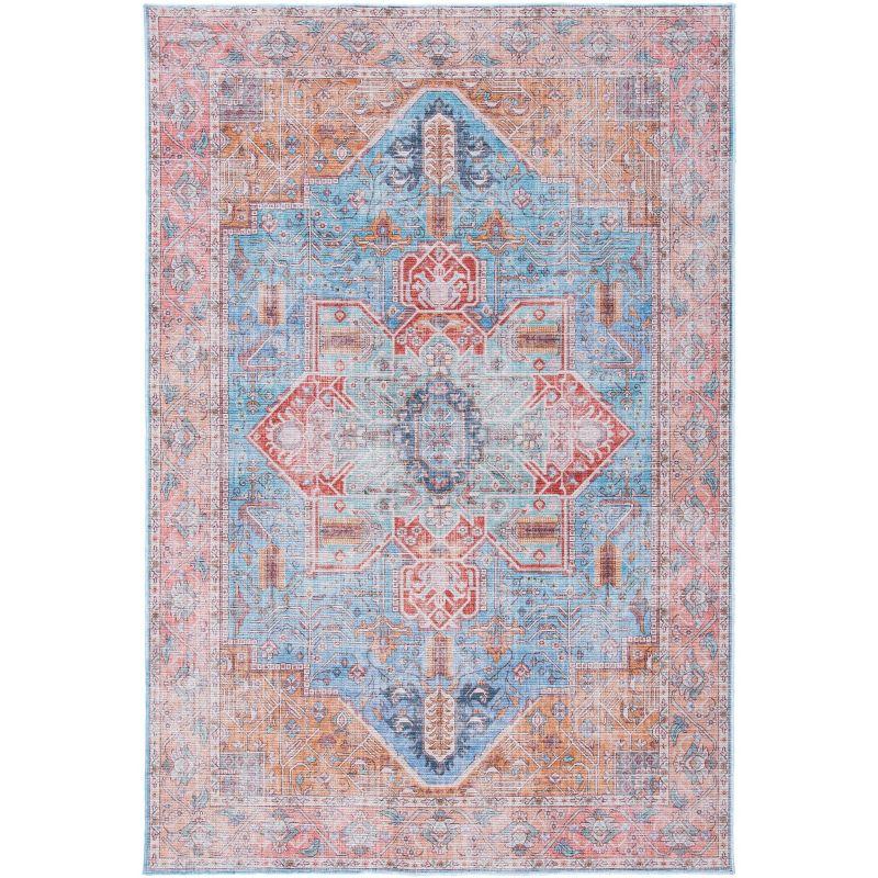 Serapi SEP582 Power Loomed Machine Washable Area Rug - Blue/Rust - 8'9"x11'9" - Safavieh.