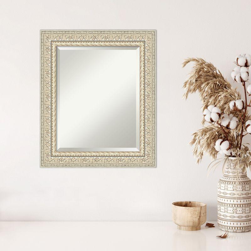 Amanti Art Fair Baroque Cream Beveled Wood Framed Wall Mirror