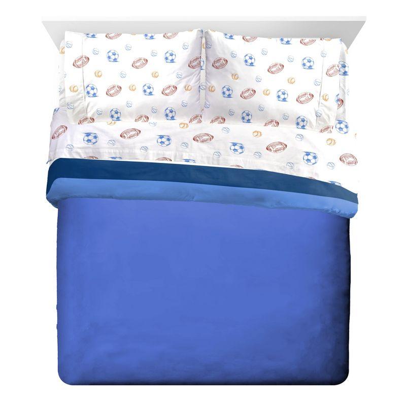 Saturday Park Vintage Stripe & Sports 100% Organic Cotton Queen Bed Set