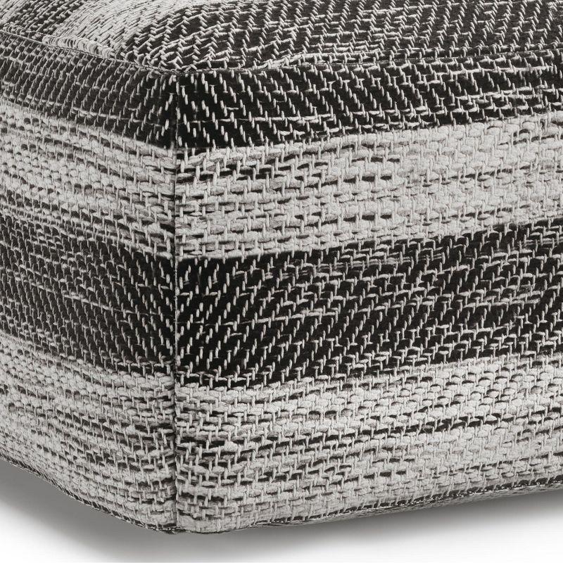 Simpli Home Clay 18"W Upholstered Cotton Square Pouf