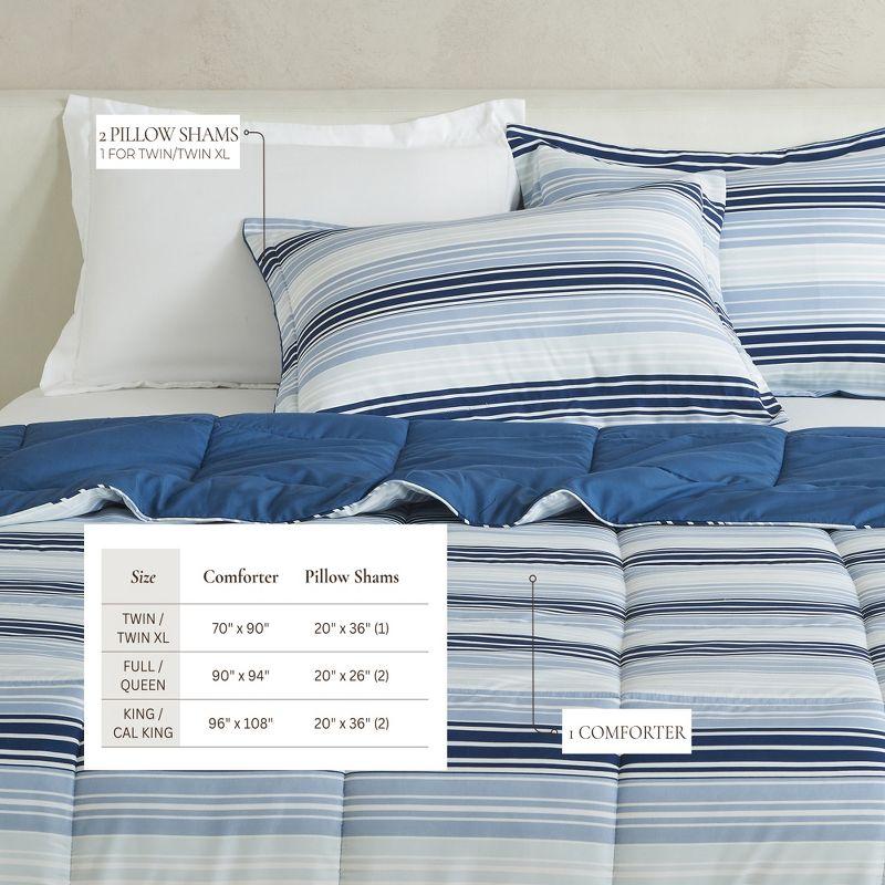 FreshFolds Reversible Microfiber Comforter Set with Shams
