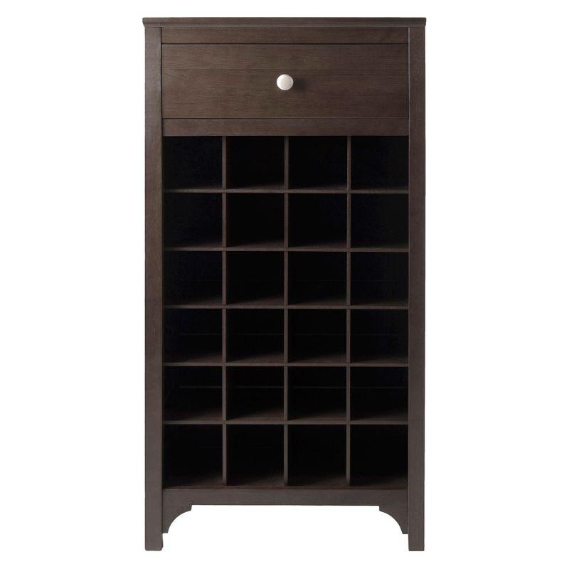 Ancona 24 Bottles Drawer Wine Cabinet Wood/Coffee - Winsome