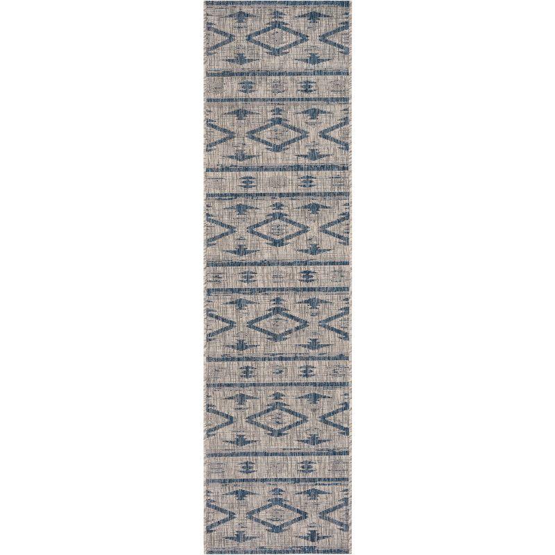 Gray Rectangular Non-Slip Synthetic Easy Care Rug, 27" x 10"