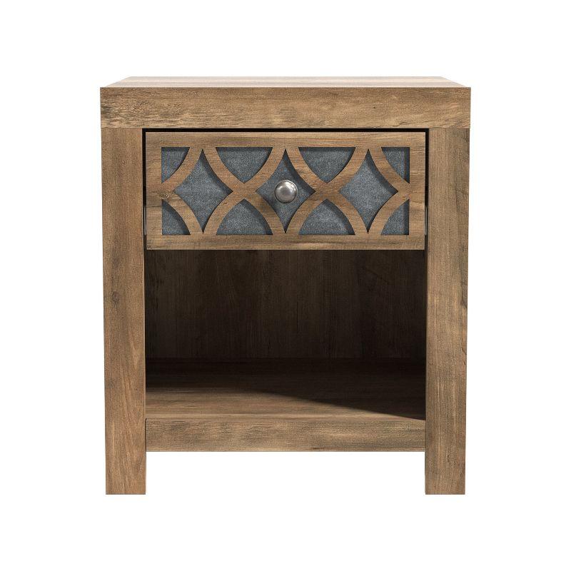 Julric Knotty Oak and Gray Stone 1-Drawer Nightstand