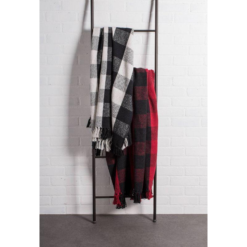 50"x60" Buffalo Check Throw Blanket Tango Red/Blue - Design Imports