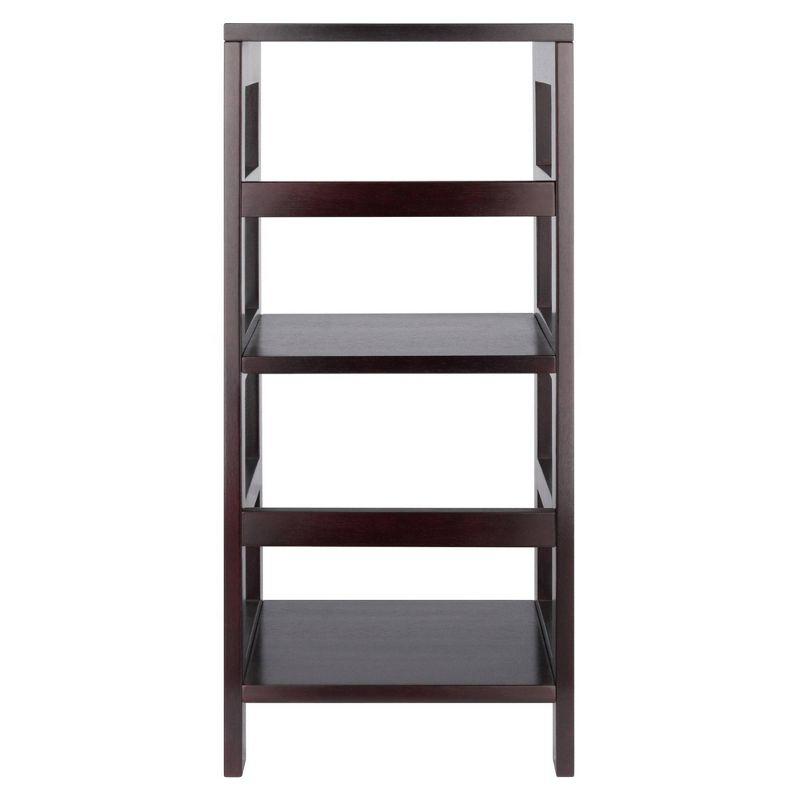 29.21" 2 Tier Leo Shelf Storage or Bookshelf Narrow Espresso Finish - Winsome: Mid-Century Modern, Wood Composite, Metal Hardware