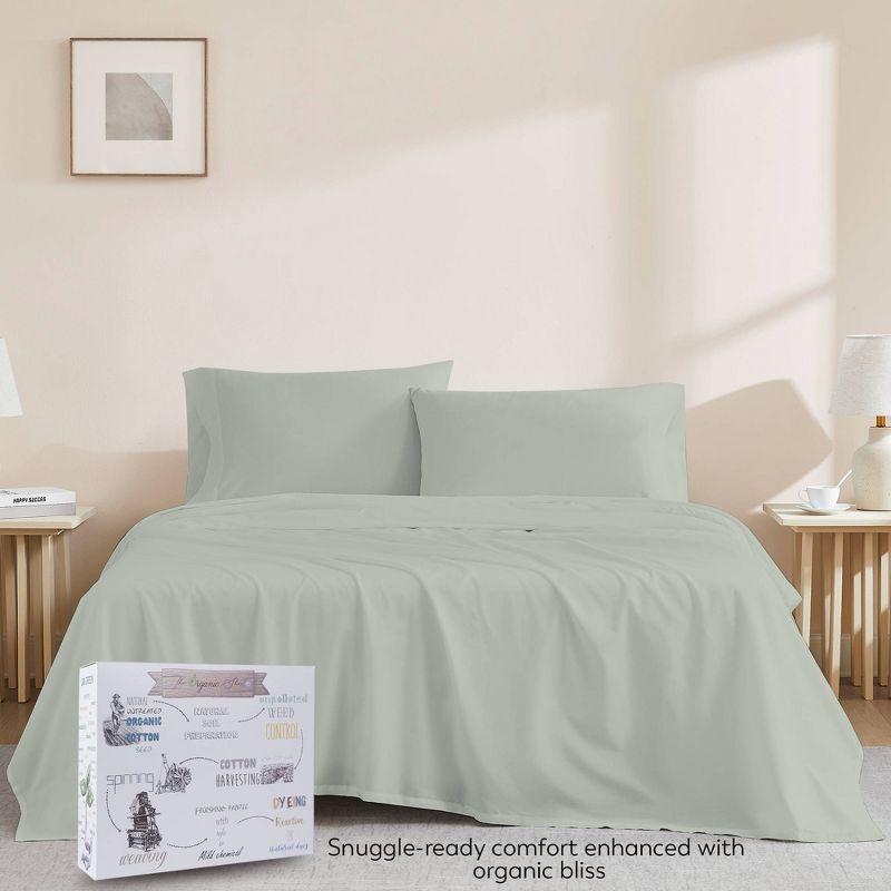 Purity Home Sustainable Organic 100% Cotton Breathable & Lightweight Deep Pocket Sheet Set