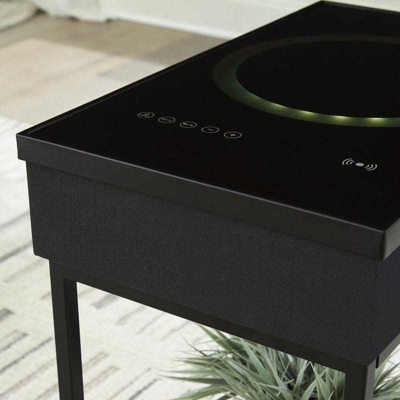 Signature Design by Ashley Gemmet Accent Table with Wireless & USB Charging, Black