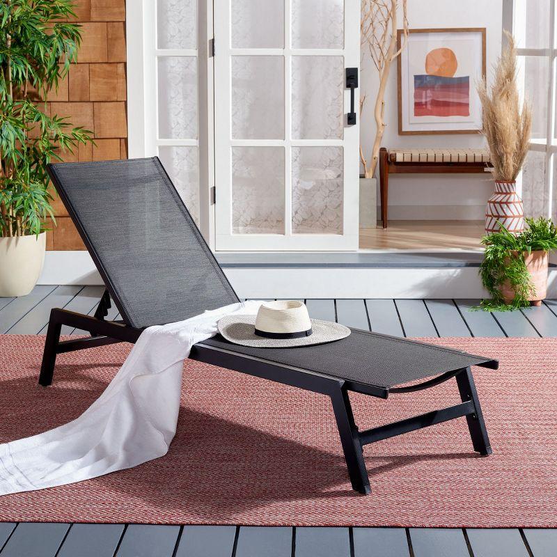 Fionne Modern Chic Black Outdoor Sunlounger