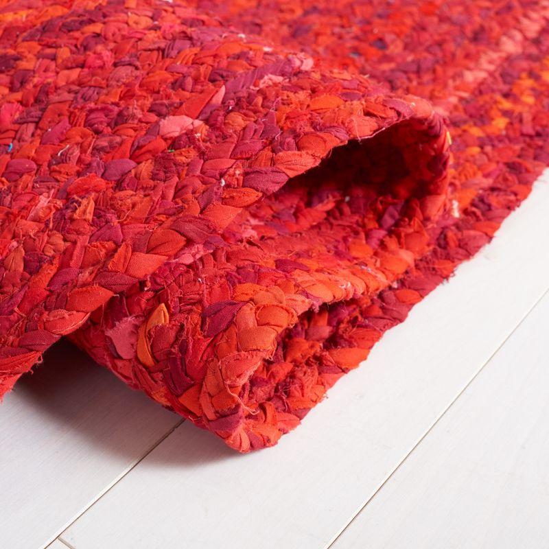 Braided BRD452 Hand Woven Indoor Area Rug - Red - 5'x8' Oval - Safavieh