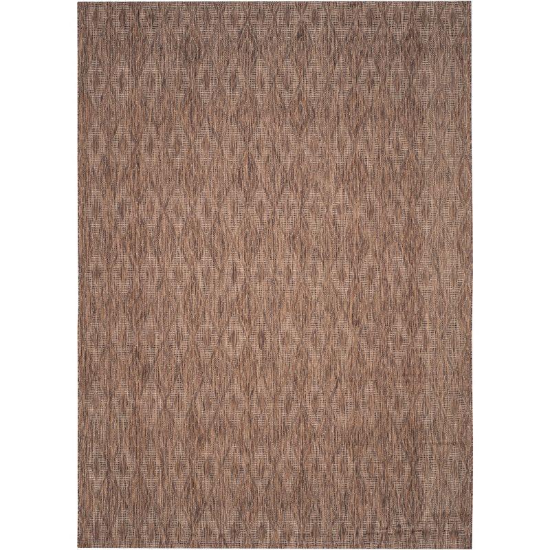 Brown Geometric Low Pile Indoor/Outdoor Area Rug