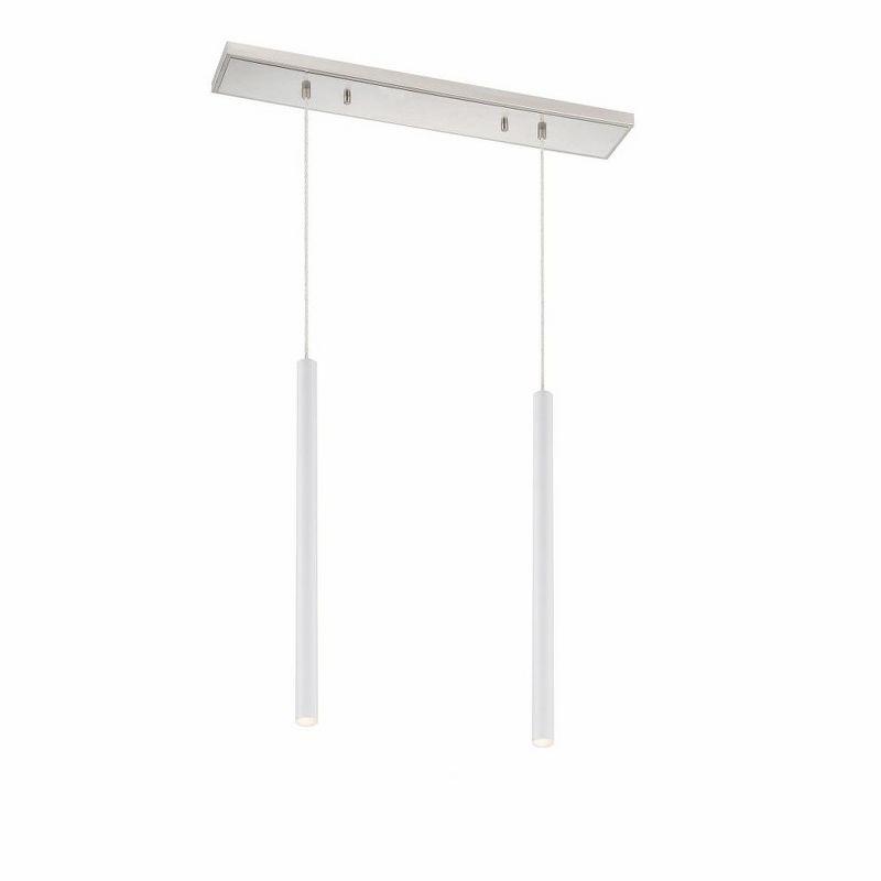 Sleek 30'' Brushed Nickel Pendant Light with Matte White Finish