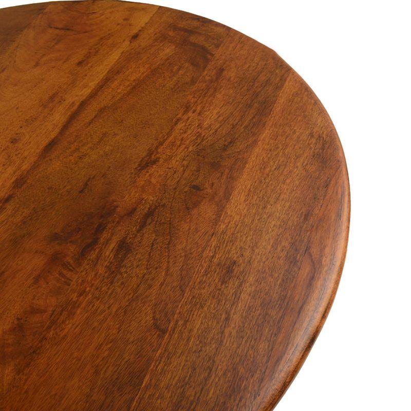Carolina Living 30" Somerset Wood Top Round Dining Table Black: Mango Wood, Pedestal Base