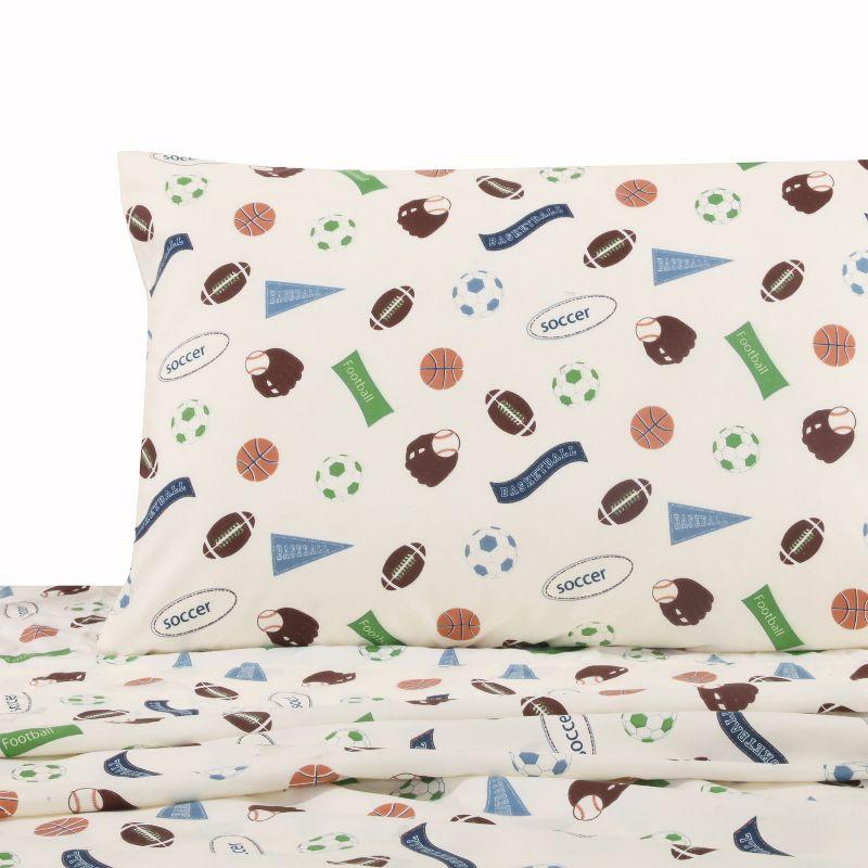 MVP Kids Sheet Set - One Flat Sheet Twin, One Fitted Sheet Twin, One Pillowcase - Levtex Home