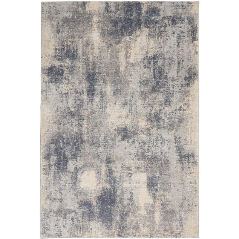 Nourison Rustic Textures Contemporary Abstract Indoor Area Rug Blue/Ivory 3'11" x 5'11"