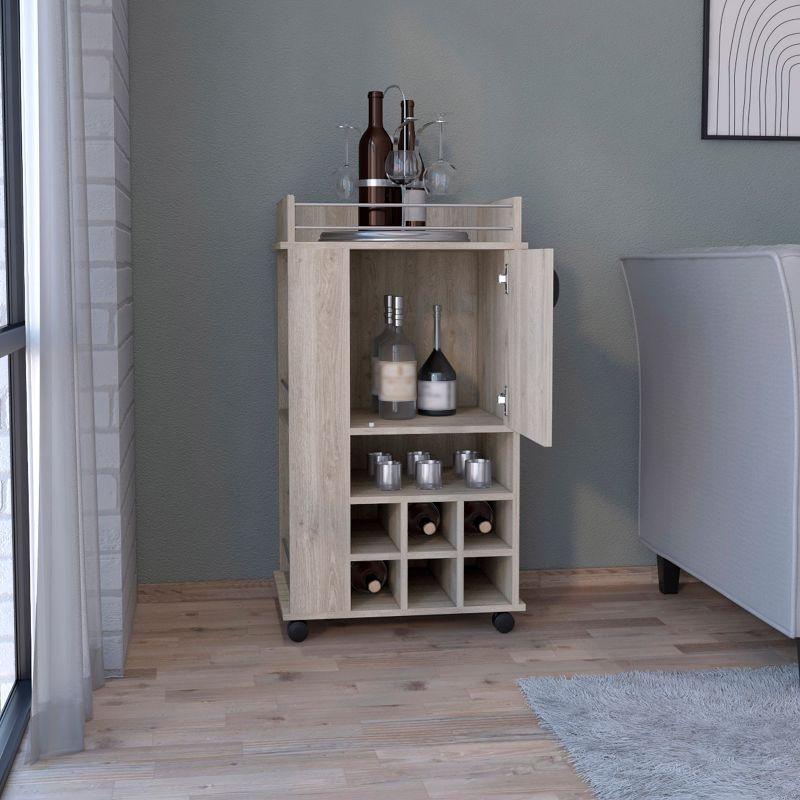 Depot E-Shop Bar Cart with 6 Built-in Wine Rack and Casters