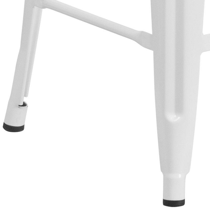 Flash Furniture Margherite 30" High Backless Metal Barstool with Square Wood Seat