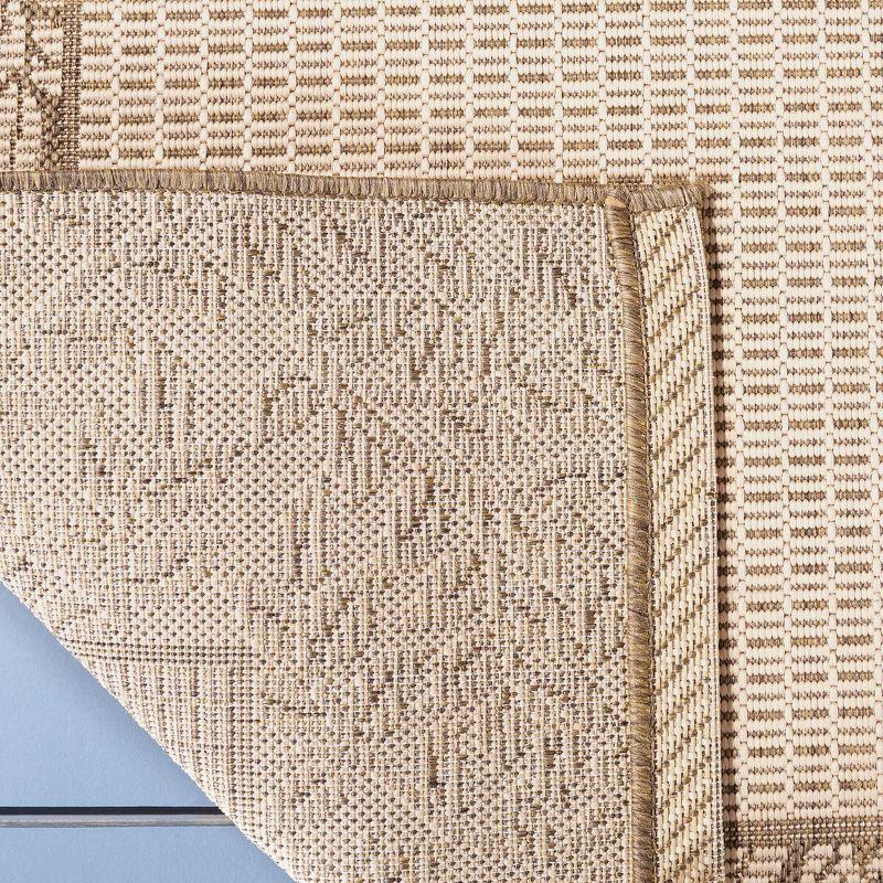 Courtyard CY0727 Power Loomed Indoor and Outdoor Area Rug - Natural/Brown - 6'7"x9'6" - Safavieh