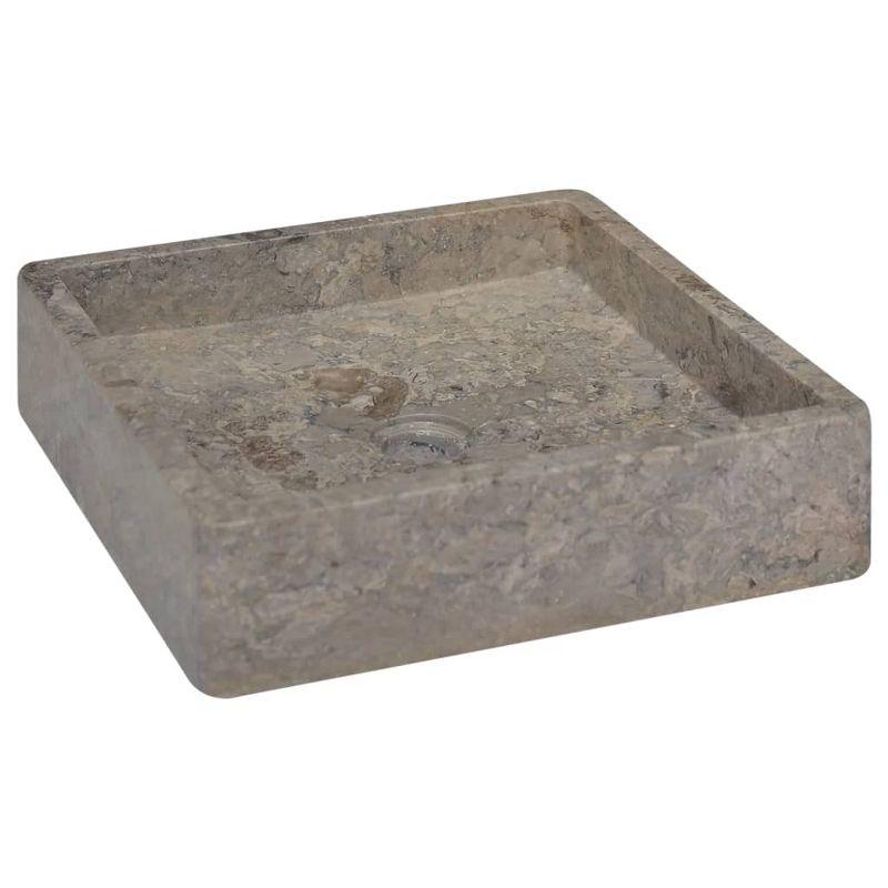 Gray Marble Square Vanity Sink 15.7 in.