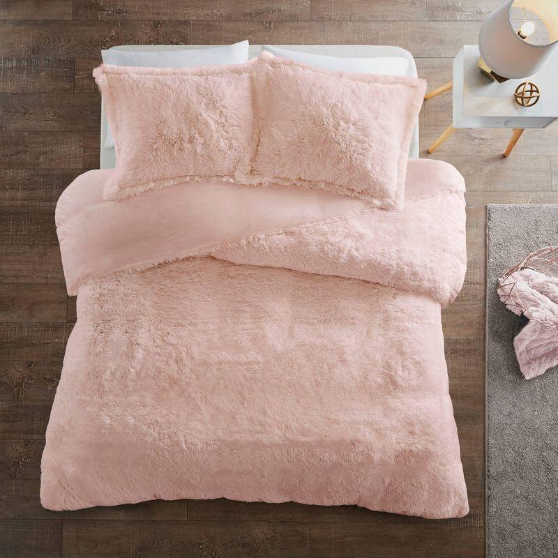 Trahan Shaggy Faux Fur Duvet Cover Set